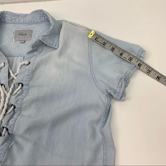 Rails Chambray Blue Dress Lace Up Tassels Bohemian Casual Size XS - Picture 11 of 14